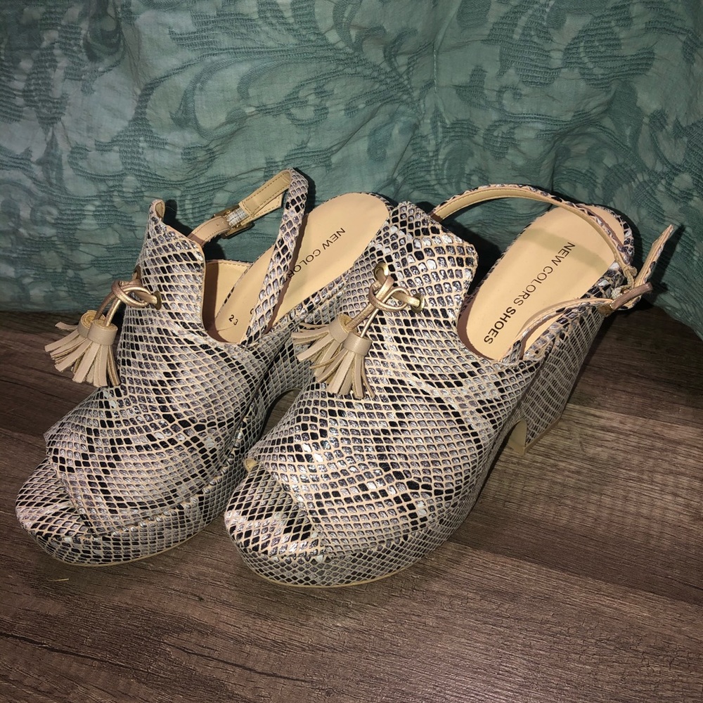 Snake print heels